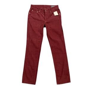 Bonobos Pants Mens 28 Wine Red Cotton Blend Corduroy Slim Straight 5 Pocket